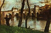 Jean-Baptiste-Camille Corot The Bridge at Mantes oil painting on canvas